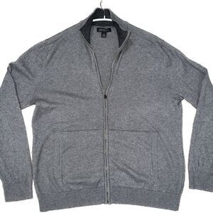 Banana Republic Gray Zip Up Sweater with Standing Collar